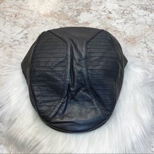 Harley Davidson Black Leather Hat Embroidered Back